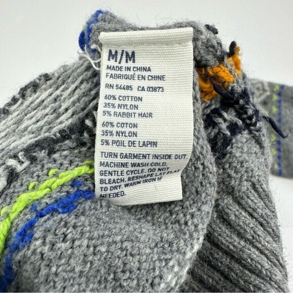 American Eagle Men’s Gray Fair Isle Crew Neck Coastal Grandpa Knit Sweater M/C40 - Picture 6 of 10